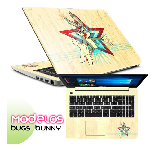 Skin Laptop Bugs Bunny Decora Protege Retro + Instalacion