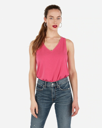 Blusa Fucsia Sin Mangas Cuello V Express