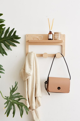 Imagen 8 de 10 de Perchero De Pared Con Estante Escandinavo Nordico Diseño