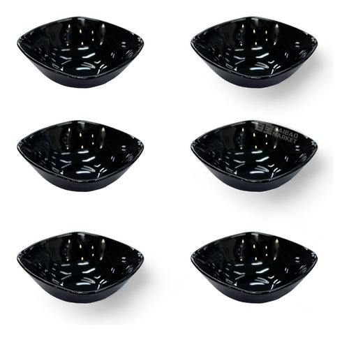 X6 Tazon Bowl Negro Compotera Ceramica Vidrio Sopa Arroz