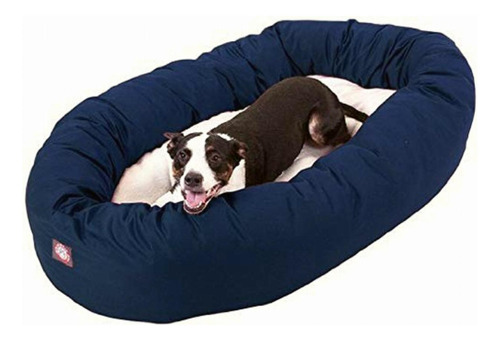 40 Blue & Sherpa Bagel Dog Bed By Majestic Pet Products Color Azul