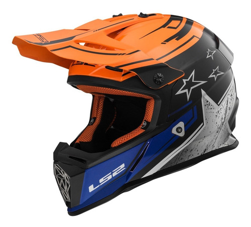 Casco Moto Ls2 Mx 437 Fast Core Black Motocross Devotobikes