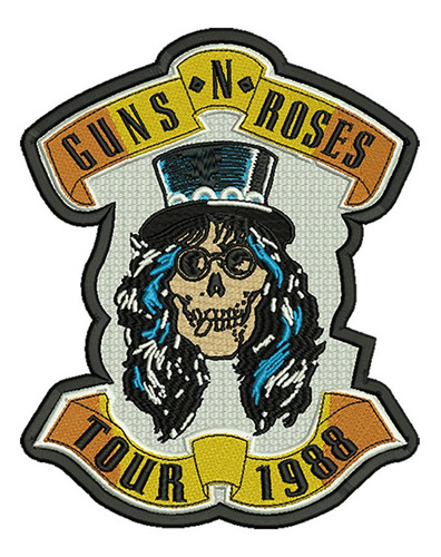 677-1 Guns N Roses Slash Skull Parche Bordado Termoadhesivo