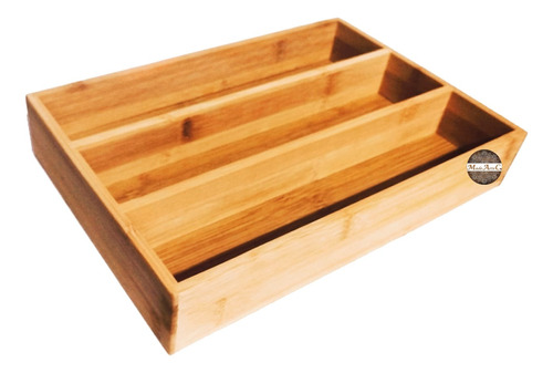 Caja Cubiertero De Lujo Madera Bambú- Organizador Cubiertos