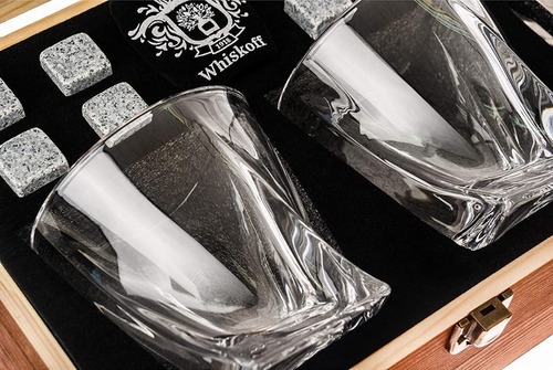 Juego De 2 Vasos De Whisky, Piedras De Whisky Bourbon, Pinza Color Marrón