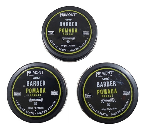 Pomada Mate Primont Barber X 3 X 50ml 