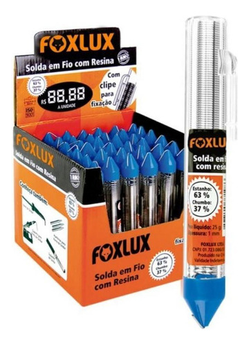 Kit 20 Solda Carretel Estanho Com Resina Foxlux