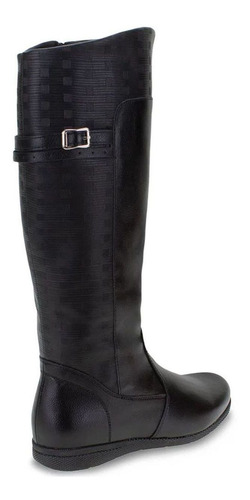 Imagem 3 de 5 de Bota Feminina Rasteira Flat Mooncity Cano Alto 71073
