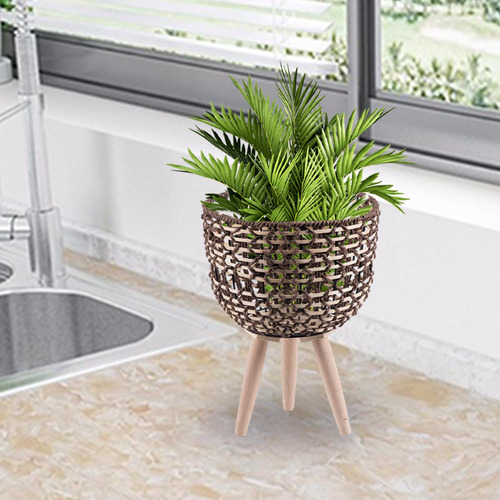 Soporte De Planta De Cesta Tejida Con Exhibición Estilo A S
