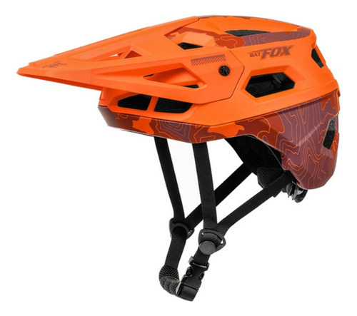 Casco Profesional De Ciclismo De Montaña Batfox Color Naranja Talla L (58-61cm)