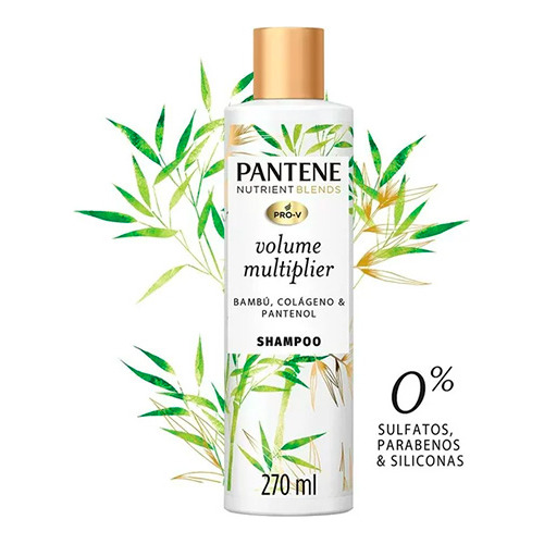 Shampoo Pantene Volume Multiplier 270 Ml Bambú Ub