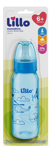 Lillo 633521 Mamadeira Clássica Fluxo Médio cor azul 240ml