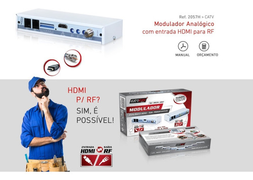 Modulador Analógico Com Entrada Hdmi Para Catv E Câmera