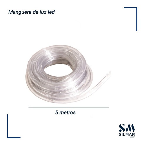 Imagen 2 de 7 de Manguera Tira Led Blanca Guirnalda Decoracion 5 Mts Silicona