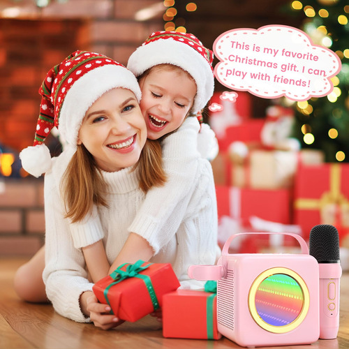 Máquina De Karaoke Xwit Mini Con 2 Micrófonos Inalámbricos R