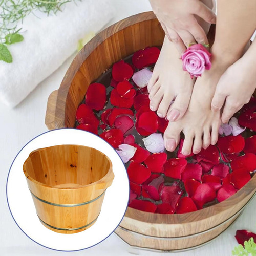 Lavabo De Madera Para Pies, Barril Para Pedicura Con Doble