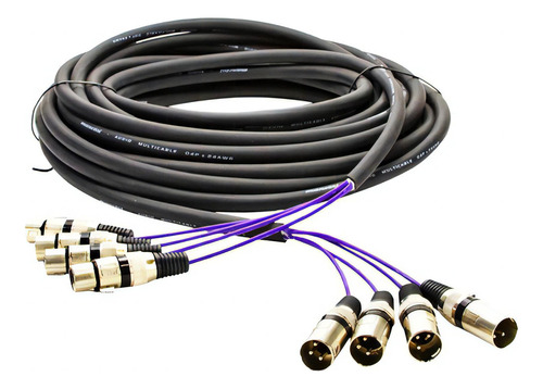 Multicabos Com Conectores Xlr 4 Vias Cirilo Cabos 8 Metros