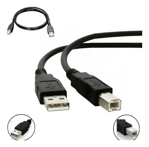 Cabo Usb Para Impressora Alta Qualidade Com Filtro 3 Metros Cor Preto