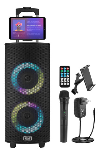 Sistema De Altavoces Bluetooth Pa Pyle 700w Dual 8 Recargabl