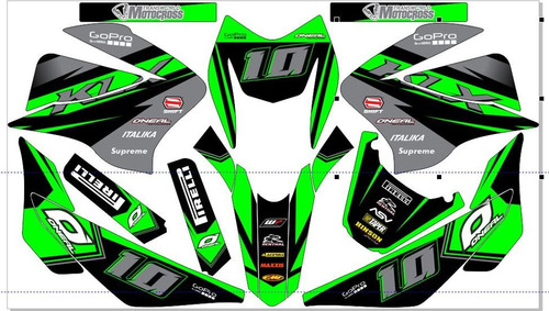 Stickers Para Xroad200 Gt  Klx Verde