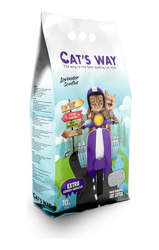 Arena Aglomerante Gato Cats Way 10lts (8,5kg) Lavanda