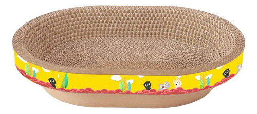 Durable Cat Scratcher Cartón Oval Scratching Lounge Bed M