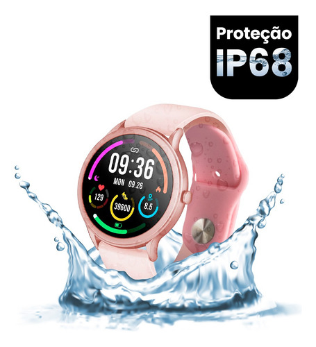Smartwatch Haiz My Watch S Life 44mm Ip68 Hz-v230d Cor Da Caixa Rosa