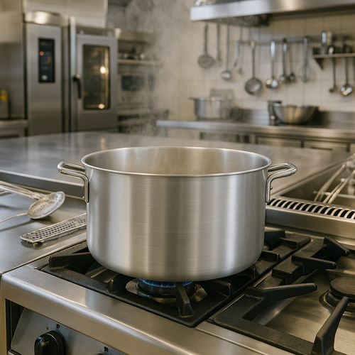 Kit Caçarola Panela Grande Industrial Restaurante Profissional Aluminio N32 + N34 + N36 Cor Cinza