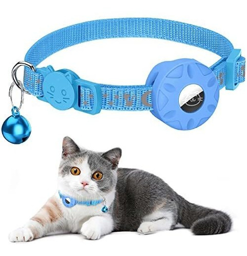 Collar Airtag Para Gato, Collar Reflectante Para Gato Con He