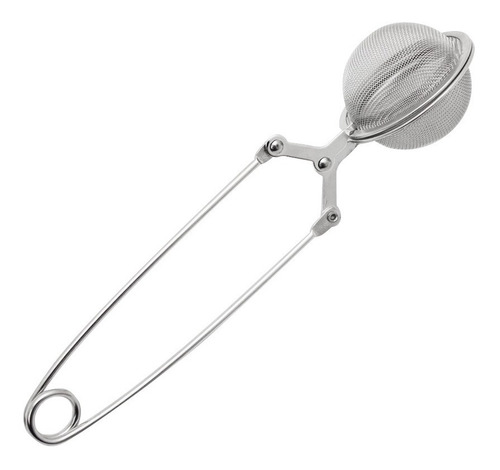 12 Pzs Infusor Para Té Acero Inoxidable Pinza Grande 17 Cm Color Plateado