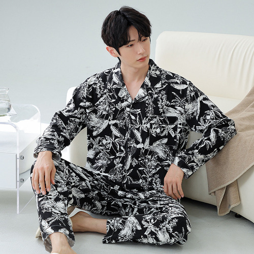 Conjunto De Pijama De Algodón Con Estampado De Nubes Para Ho