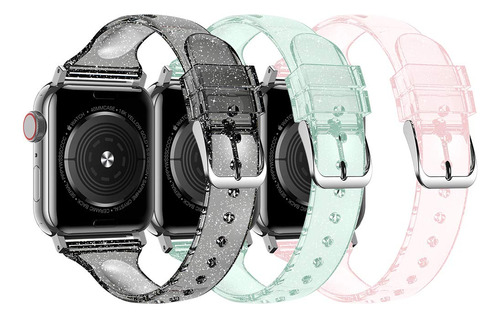 Compatible Con Apple Watch Band, Paquete De 3 Correas De Sil