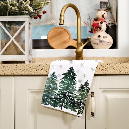 Juego 2 Toallas Cocina Navidad Copo De Nieve Arbol Navidad