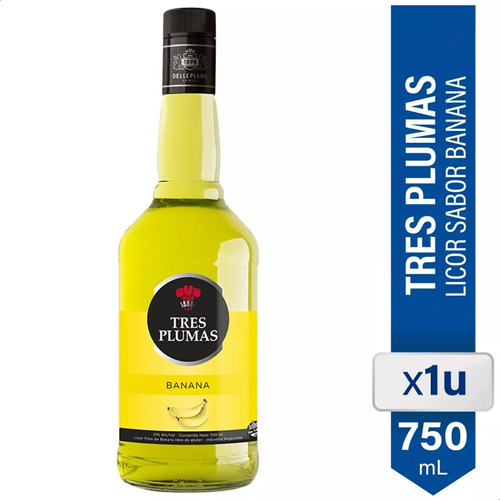 Licor Tres Plumas Banana 700ml