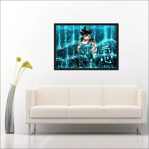 Quadro Decorativo Dragon Ball Goku Desenho Com Moldura G04