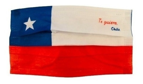 Mascarillas Bandera Chile Pack 20 Unidades 