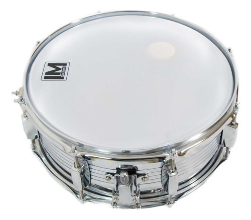 Tarola Lm Drums Dc-20, Con Atril Baquetas Y Platillos Casco Plateado