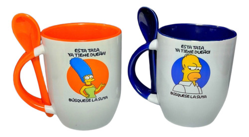 Tazas Simpson Con Cuchara En Varios Colores