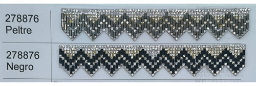 Galon Termoadhesivo Tira De Strass 278876 2.5cm De Ancho Peltre-cristal Strass