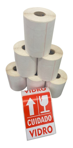 Imagem 3 de 4 de Kit 4 Etiqueta Cuidado Vidro Taça Frágil Este Lado Para Cima