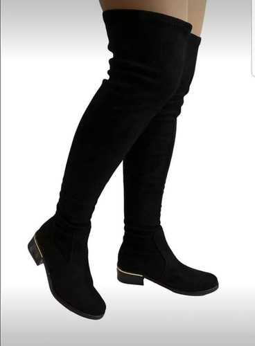 Botas Modernas Caña Alta Para Dama Tacón Plano!