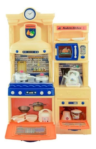 Mini Cocina De Juguete Con Sonido Y Accesorios Para Niños Color Multicolor
