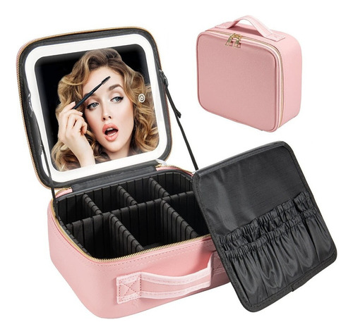 Bolsa De Cosmetiquera For Maquillaje Con Espejo Led