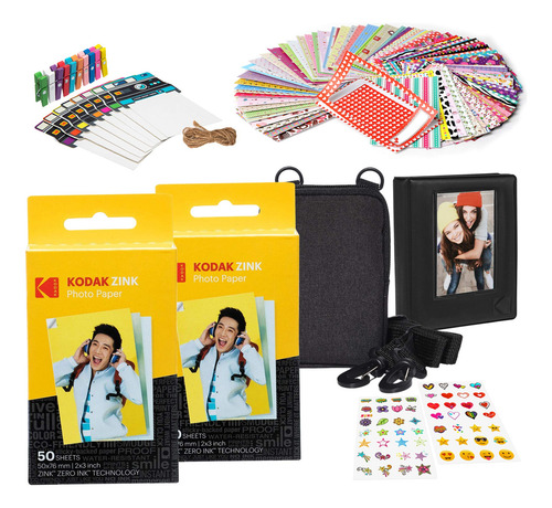 Papel Zink Kodak Premium 2x3, 100 Hojas Con Funda Blanda