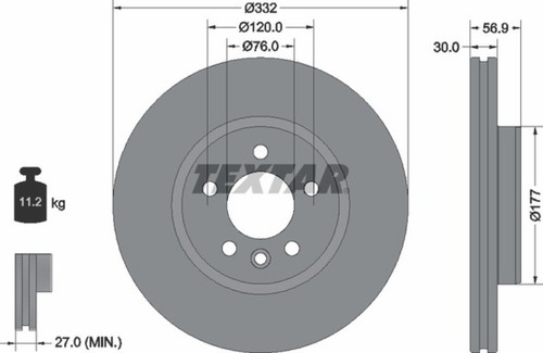 Juego De Discos De Freno Delantero Textar - Vw - Amarok
