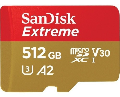 Sandisk Extreme 512 GB UHS-i U3 190 MB/s 4K Gopro, microSD V30