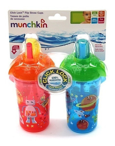 Vaso Entrenador Munchkin Pitillo 9 Oz  X2 Niño