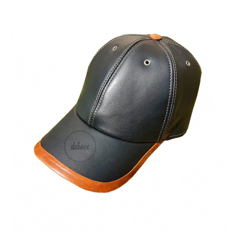 Gorra Unisex Deboce - Cuero Vacuno Legítimo Negra Con Bisel