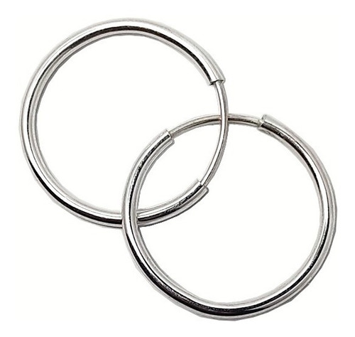 Aros Cubanos Lisos N4 26mm Plata 925 Argollas