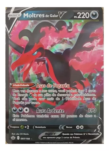 Carta Pokémon Moltres De Galar V Reinado Arrepiante